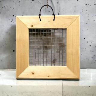《蕨板品》鹿角蕨素材 碳化 原木板材白鐵框網 鹿角蕨 蘭花 空氣鳳梨 上板資材（含鋁線掛環&白鐵窗簾鉤）