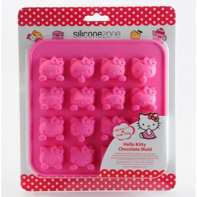 SiliconeZone 凱蒂貓 Hello Kitty 表情造型巧克力耐熱矽膠模(16個取) 冰模 蛋糕 糖果 肥皂