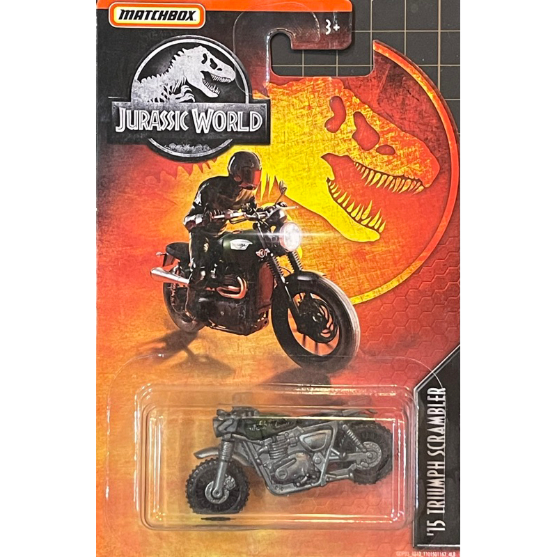 美泰matchbox火柴盒 Jurassic World 重機 TRIUMPH SCRAMBLER 侏羅紀世界 公園