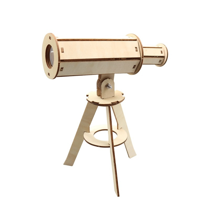 科技小製作 木製 天文望遠鏡 材料包 生活科技 科學實驗 科學玩具 益智 教育 DIY 拼裝 自行組裝