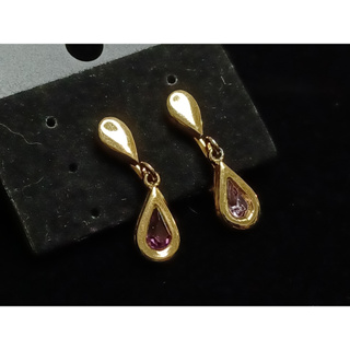 vintage jewelry 美國雅芳古董耳環 夾式 水滴紫 800元
