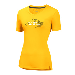 【A-MYZONE】台灣製 女款 4in1複合性機能上衣 排汗衣 底層衣 短T恤 耀眼黃 登山 馬拉松 健行
