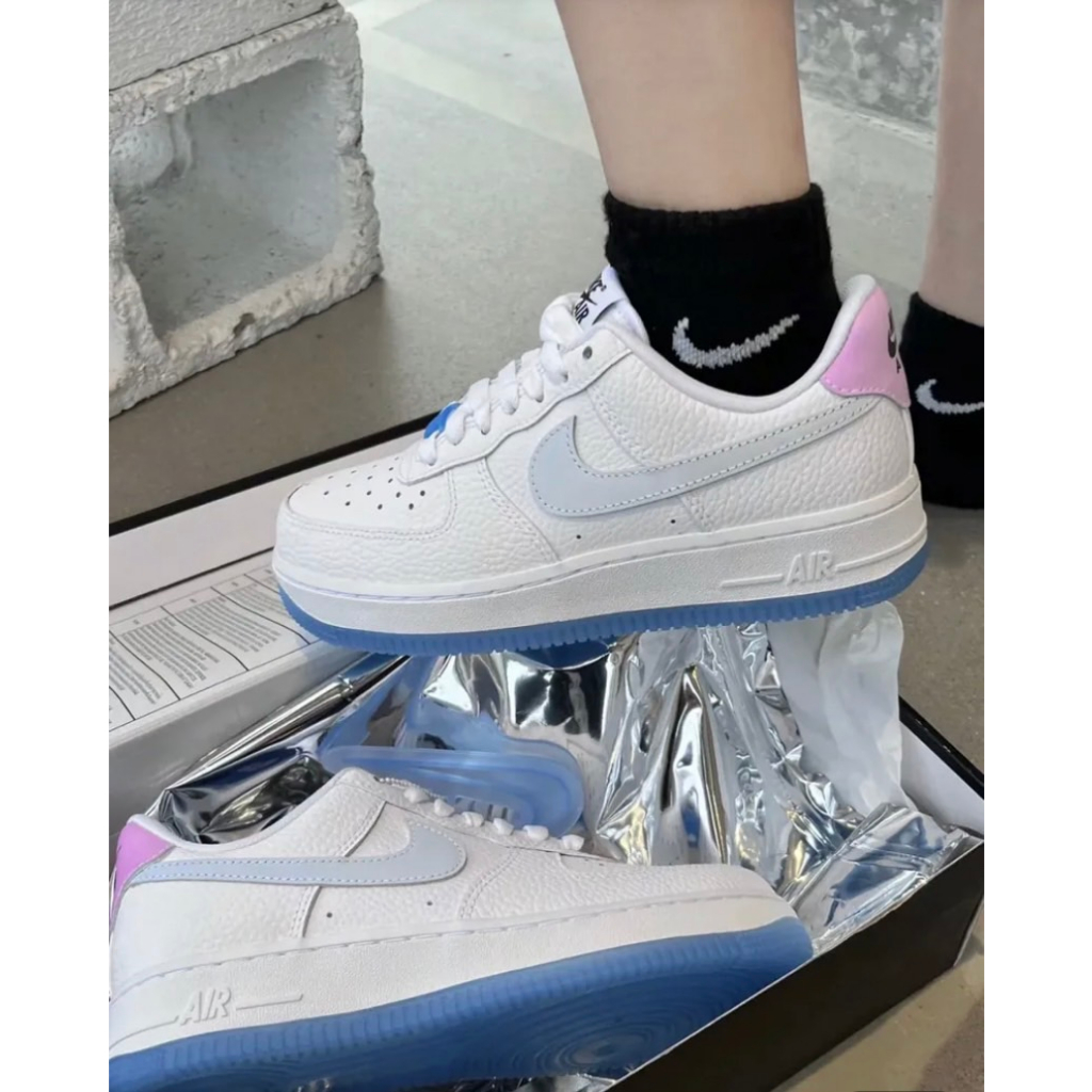 Nike Air Force 1 Low UV 熱感應 藍黃勾勾粉紅鞋跟 DA8301101