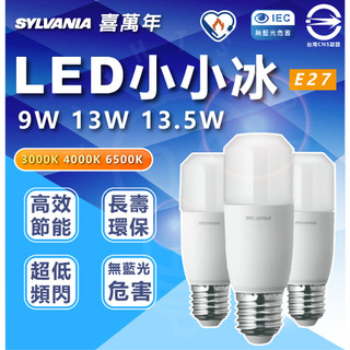 喜萬年SYLVANIA小小冰極亮燈泡 小雪糕 LED 7W 9W 13W 3000K 6500K