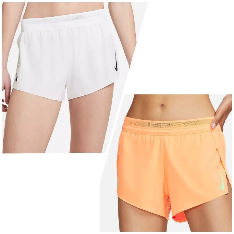 [5折起出清] Nike DFADV SHORT 女 短褲 慢跑 路跑 輕盈 修身 摺紋 白/橘 CZ9399