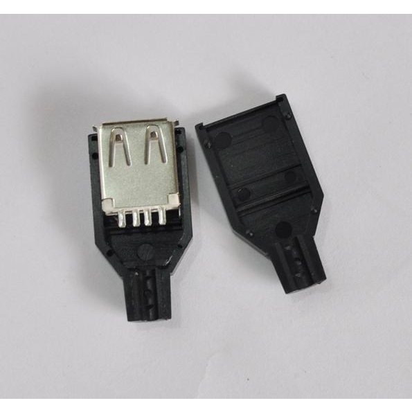 庫存不用等-【no】-usb母口 DIY焊接 USB輸出 USB母座 帶殼 需自行焊接線 W83 [59885] 庫存現