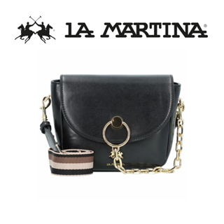 LA MARTINA 頂級 素面 皮革 肩背包 LMBA01094T 限量2折 全新 專櫃 展示品(黑色)