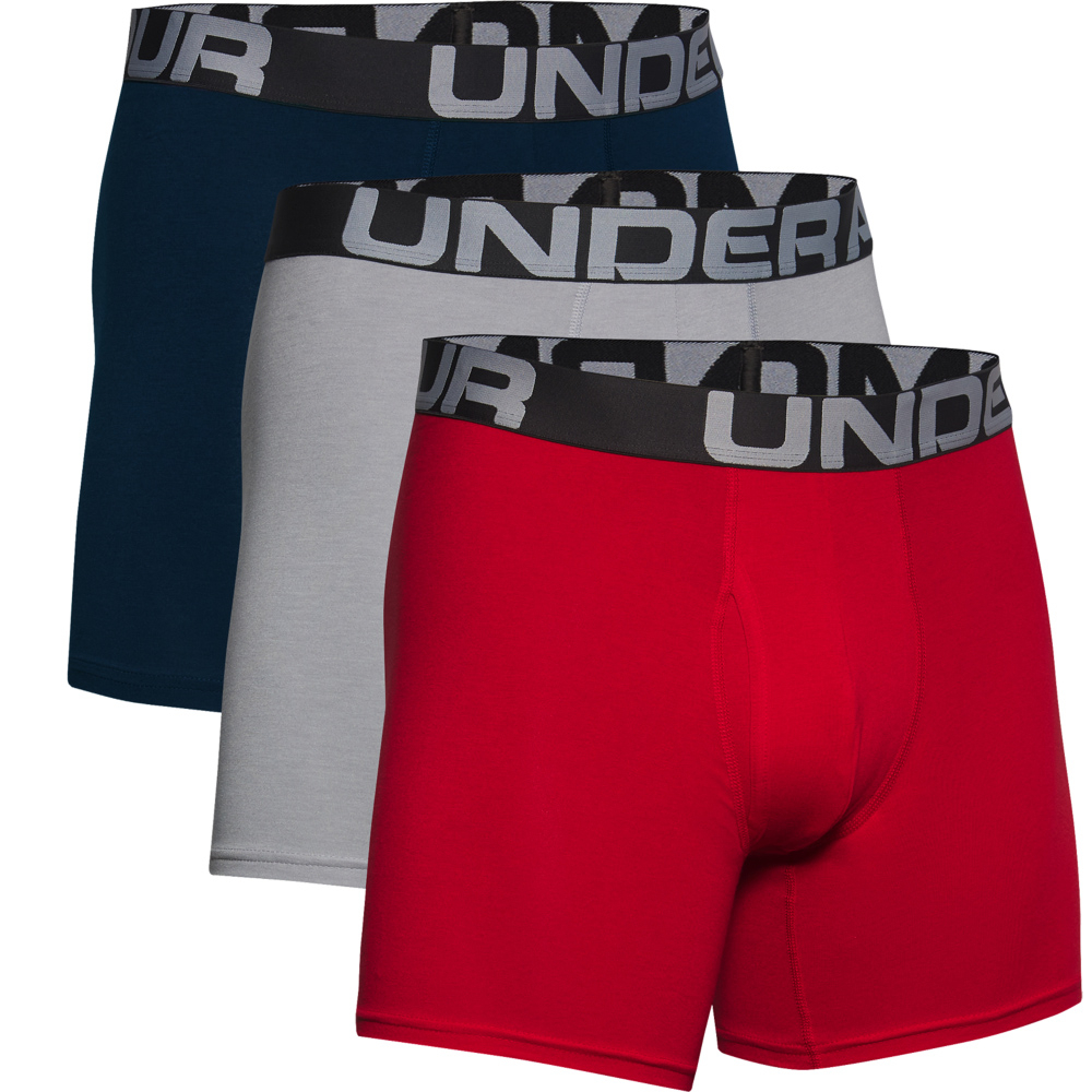 【UNDER ARMOUR】男 6’’Charged Cotton四角褲(3入) 1363617-600