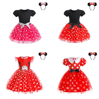 【Cherry】萬聖節兒童表演禮服裙米妮圓點網紗公主裙女童連衣裙歐美童裙RA113211