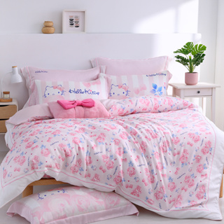 《 佳美JM》-床包枕套組-Hello Kitty粉色浪漫-100%天絲-正版授權-台灣製