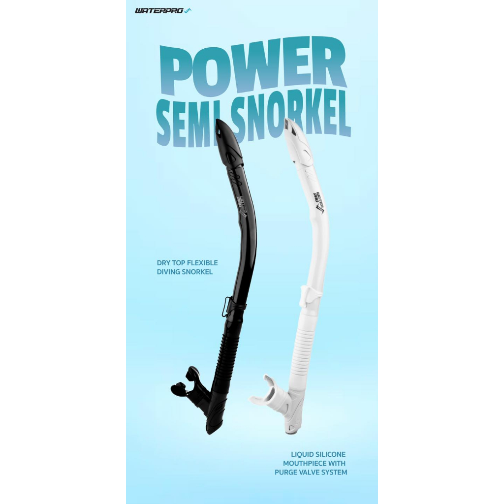 【WaterPro官方旗艦店】{WaterPro}-Power Semi-dry Snorkel 半乾式呼吸管 潛水