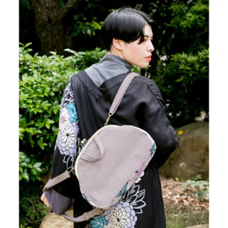 『京都限定』日本正規進口 カヤ KAYA 復古花朵花柄 兩用包 雙珠扣 口金包 手提包 斜背包側背包 後背包雙肩包 和服