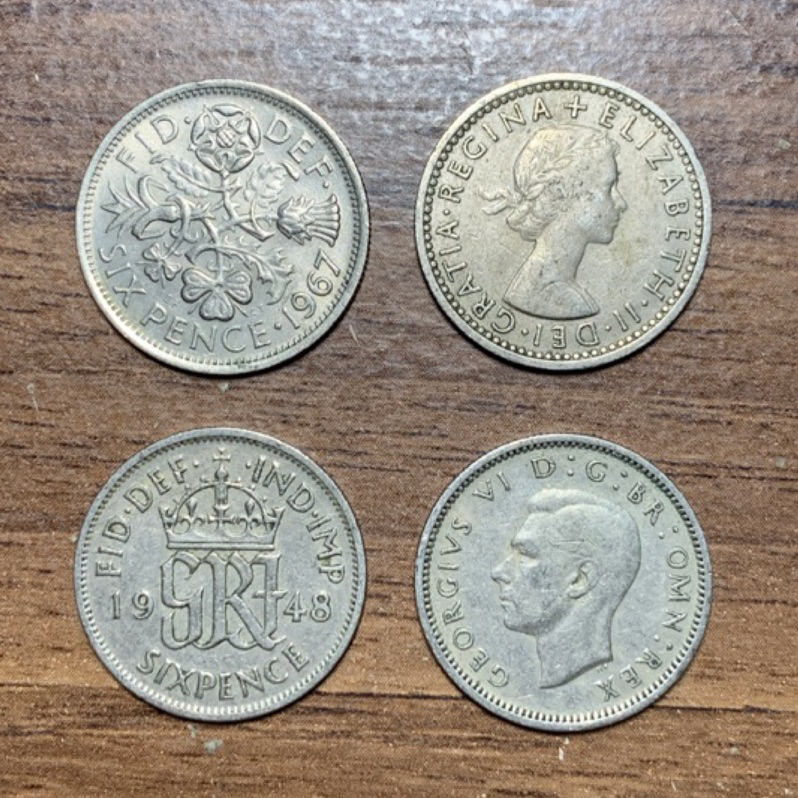 英國🇬🇧 六便士 pence 便士 6便士 幸運幣 紀念幣 喬治六世 伊莉莎白二世  外國硬幣 紀念性販售