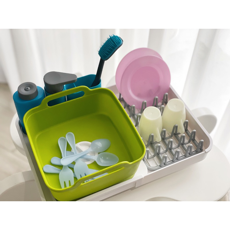 英國🇬🇧二手Joseph Joseph聯名款兒童趣味出水洗碗槽玩具組(感溫變色餐具)