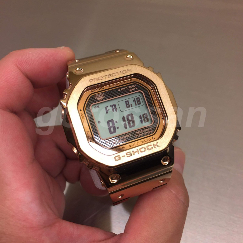 二手 CASIO G-SHOCK GMW-B5000GD-4 玫瑰金 鋼帶 太陽能 電波 台灣 卡西歐 公司貨