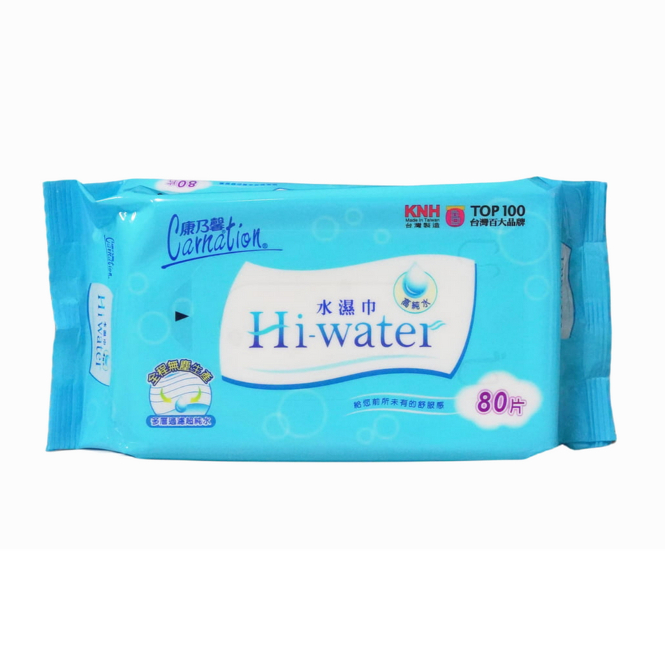 康乃馨-Hi-water 水濕巾 80片 濕紙巾 大包裝