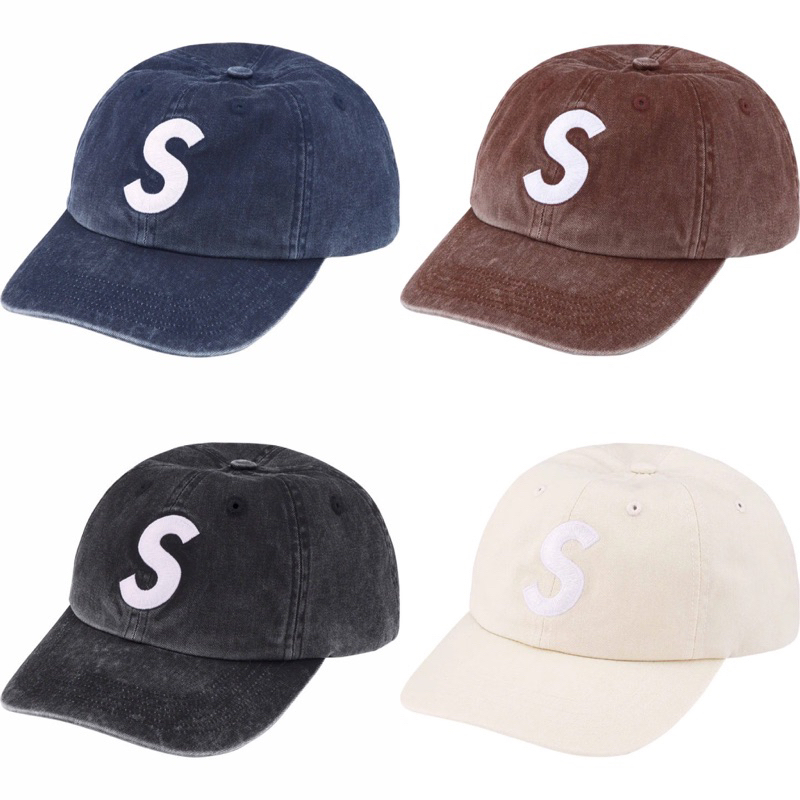 【area0439】23秋冬 Supreme Pigment Print S Logo 6-Panel 水洗 帽子 老帽