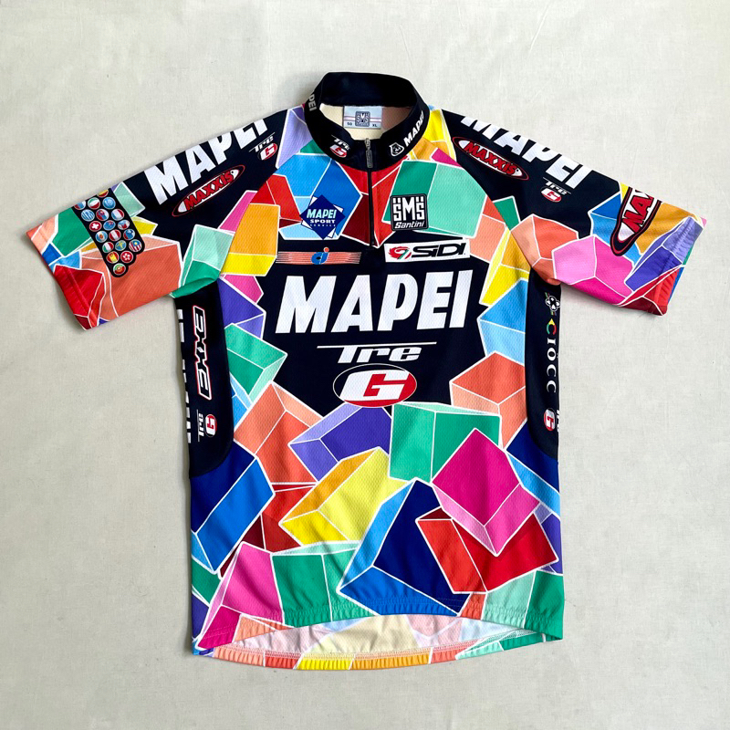 義大利製造 90s Santini Mapei Cycling Jersey UCI車隊 自行車車衣 vintage古著