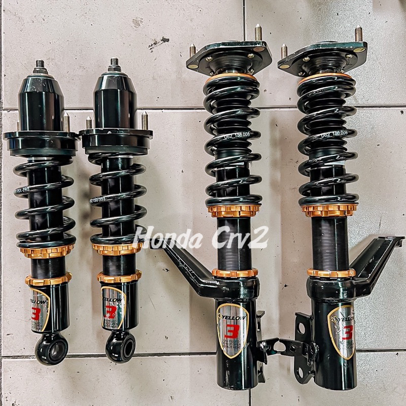 Honda crv2 二代 中古改裝高低軟硬可調避震器 yellow 保固四個月