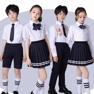 🎁兒童白襯衫👕中大童白襯衫 校服 上衣 中小學生制服 襯衫女 長袖襯衫 短袖 學生裝 春秋款洋裝 童裝 學院風