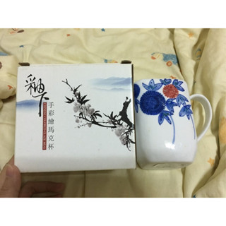 釉下手彩繪馬克杯 菊 可微波、洗碗機