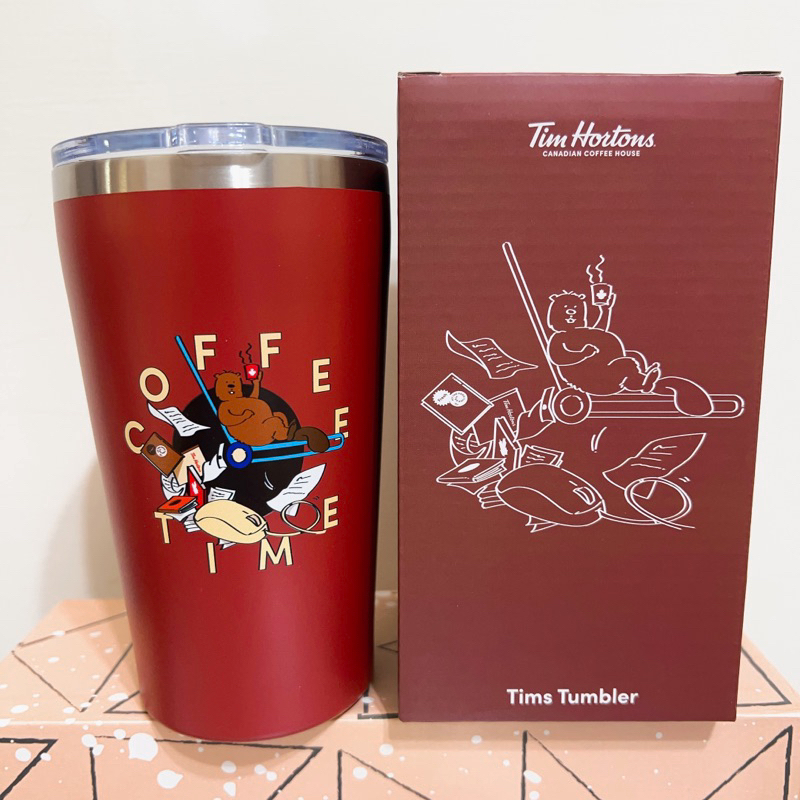 ［Tim Hortons］加拿大咖啡品牌 不鏽鋼隨行杯 環保咖啡杯/保溫杯 490ml