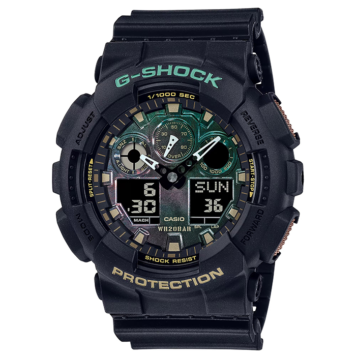 【CASIO 卡西歐】G-SHOCK GA-100RC-1A 兩百米防水 電子錶 雙顯運動錶 黑/古銅棕 台南 時代鐘錶