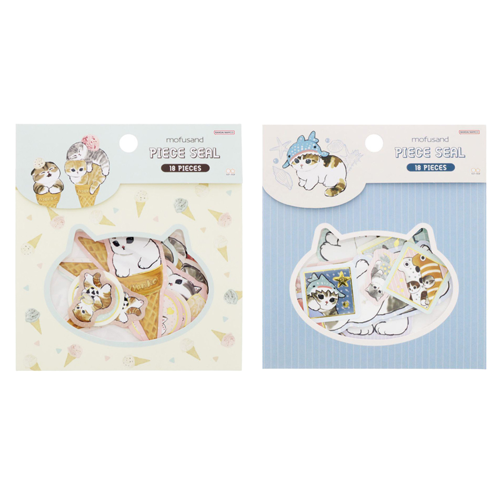 sun-star 日本製 mofusand 貓福珊迪 造型貼紙包 貼紙組