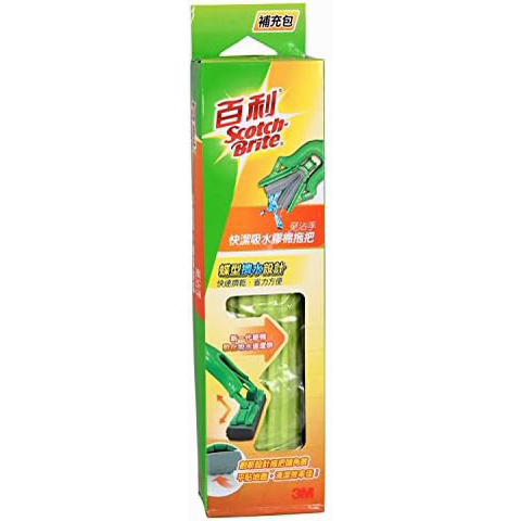 3M 百利Scotch Brite 免沾手快潔吸水膠棉拖把 補充包 3入