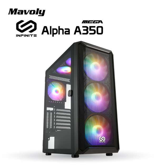 Mavoly 松聖 INFINITE MEGA Alpha A350 鋼化玻璃透側 ATX機殼/電競/前面板TYPE-C