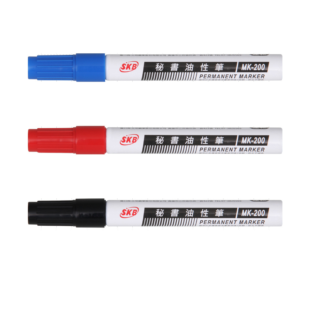 SKB 秘書油性筆 2.0mm / 尖頭 藍、紅、黑 12支/盒 MK-200