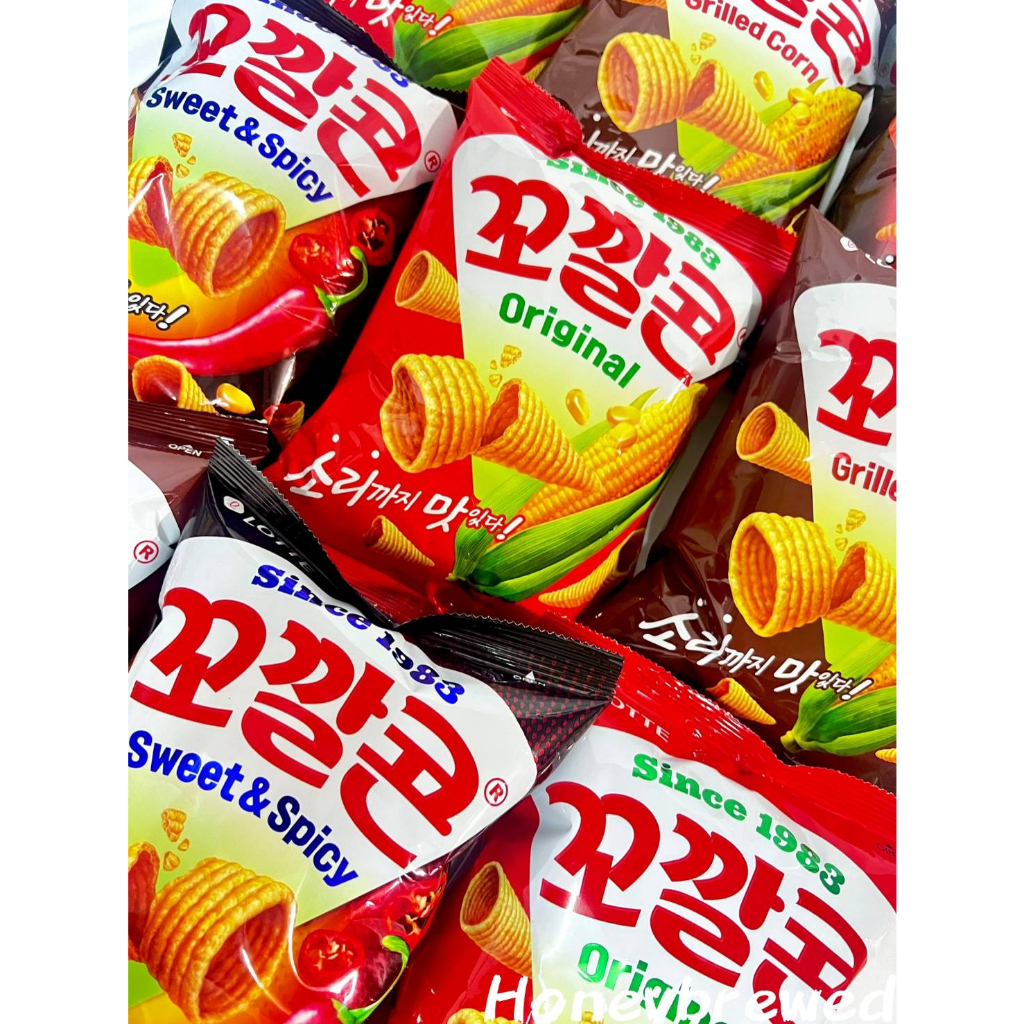 即期促銷🔺【樂天 LOTTE🌽】韓國🇰🇷 玉米脆角 67g 原味 甜辣味 烤玉米味 韓國零食 牛角 玉米脆餅 手指餅乾
