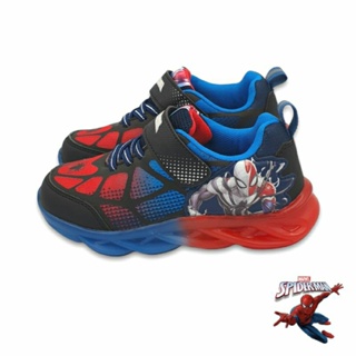 【MEI LAN】蜘蛛人 Spider Man 兒童 酷炫 輕量 透氣 電燈鞋 運動鞋 減壓 防臭 35236 藍紅