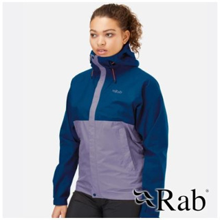 【RAB 英國】Downpour女單件式防水外套『飛彈藍/紫』QWG-83 登山.露營.戶外