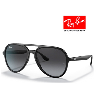 【原廠公司貨】RayBan 雷朋 亞洲版 復古飛官款太陽眼鏡 RB4376F 601/8G 57mm 亮黑框抗UV漸層灰