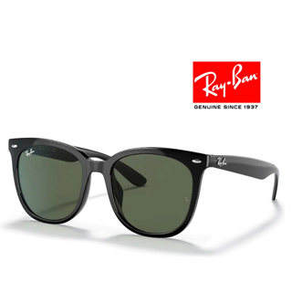 【原廠公司貨】RayBan 雷朋 亞洲版 時尚大鏡面太陽眼鏡 舒適加高鼻翼 RB4379D 601/71 黑框抗UV墨綠