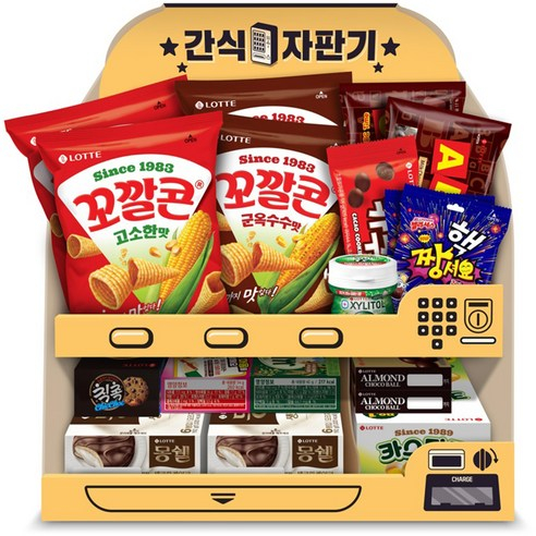 LOTTE 樂天 零食自動販賣機餅乾組 12種韓國零食 1456g