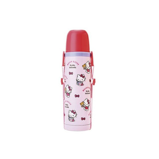 ♥小玫瑰日本精品♥ Hello kitty 不鏽鋼保溫瓶 保冷保溫水瓶 附背帶 01014402