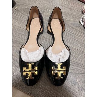 真品全皮漆皮 tory burch 低跟平底鞋 US7