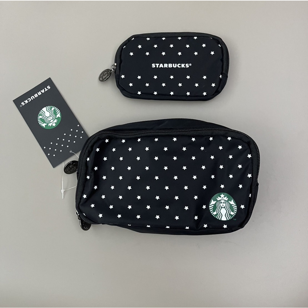 星巴克 Starbucks 萬用包兩件組 化妝包 典藏黑  旅行收納包 小物包