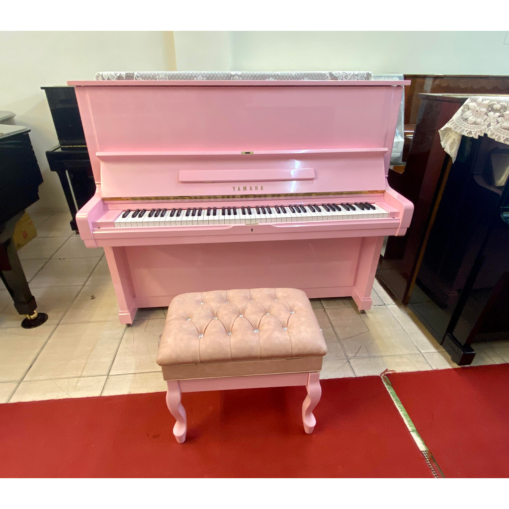 日本原裝黑色 訂製粉紅色 山葉二號琴U2H中古鋼琴超便宜 買全新U1J與JU109前強烈建議先來我店