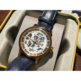 FOSSIL FS_ME3086 鏤空機械腕錶 藍 玫瑰金 女錶 中性錶 38mm