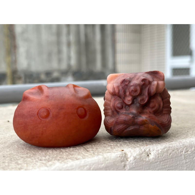 櫻花佘太翠醒獅頭 金絲玉團兔 原石玉石佘太翠