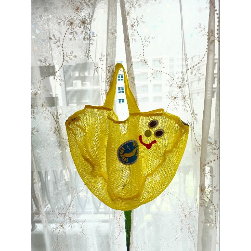 日本黃色香蕉Gladly Gladee網格網子手提袋