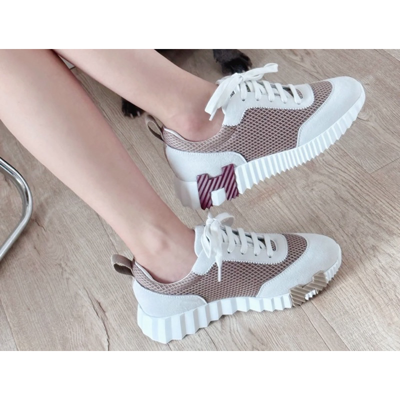 在台現貨❣️32000 愛馬仕 Hermès 2023奶茶拼色運動鞋 尺寸36.5