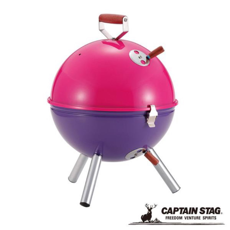 日本【 CAPTAIN STAG 】日本鹿牌迷你燒烤爐(桃紫)BBQ爐/焚火台/中秋節 烤肉架紫 出清品