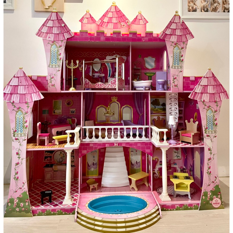 二手美國購入 kidkraft切爾西木製仿真娃娃屋 含圖上所有配件 原價快萬元 二手價3000