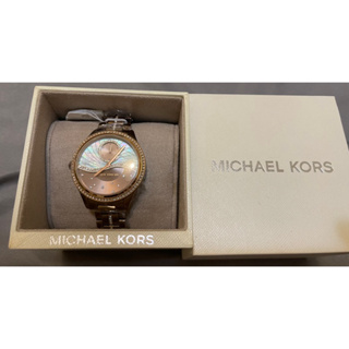 免運 MK3757 MICHAEL KORS 鋼帶女錶 珍珠貝母鑲鑽 星空錶盤手錶 MK錶 MK手錶