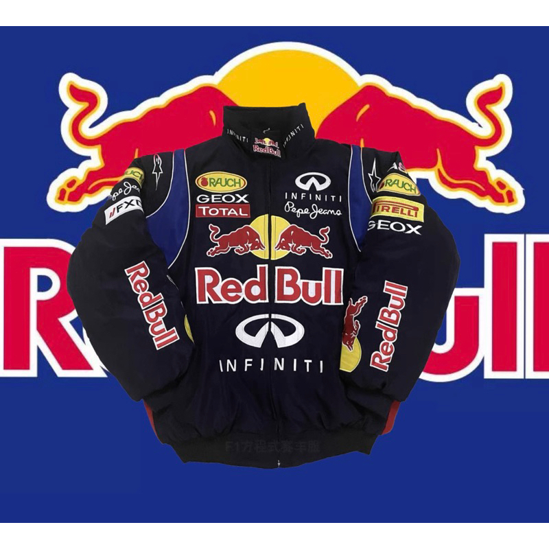 【HB海森堡】美式嘻哈 Red Bull 紅牛賽車  復古外套 風衣夾克 刺繡