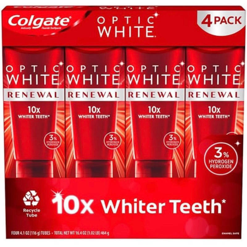 現貨 可單買 Colgate optic white 高露潔 光學再生美白牙膏 3%